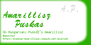 amarillisz puskas business card